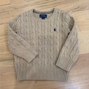 Polo Ralph Lauren Tan Cable Knit Crewneck Sweater